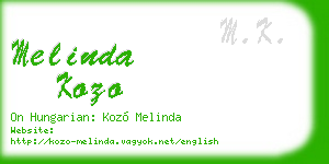 melinda kozo business card